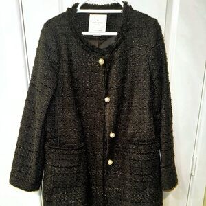 Kate Spade black tweed over coat.